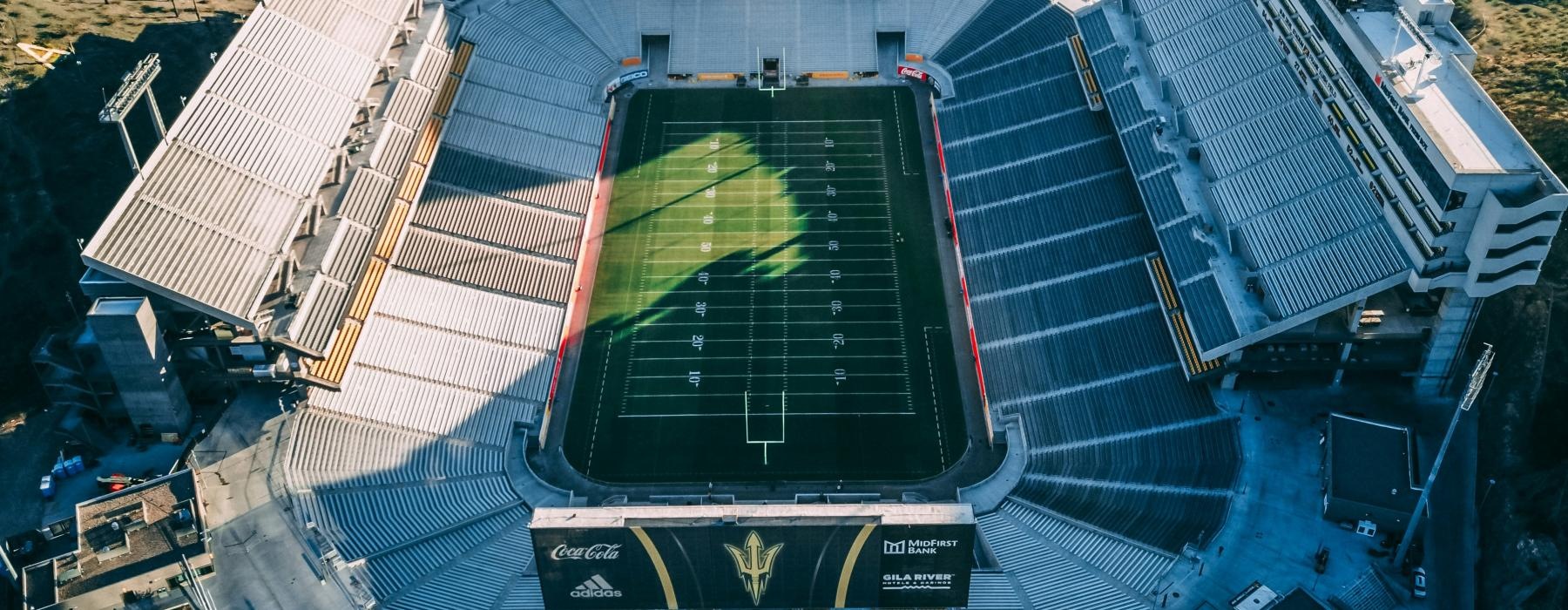 a high angle view of a stadium